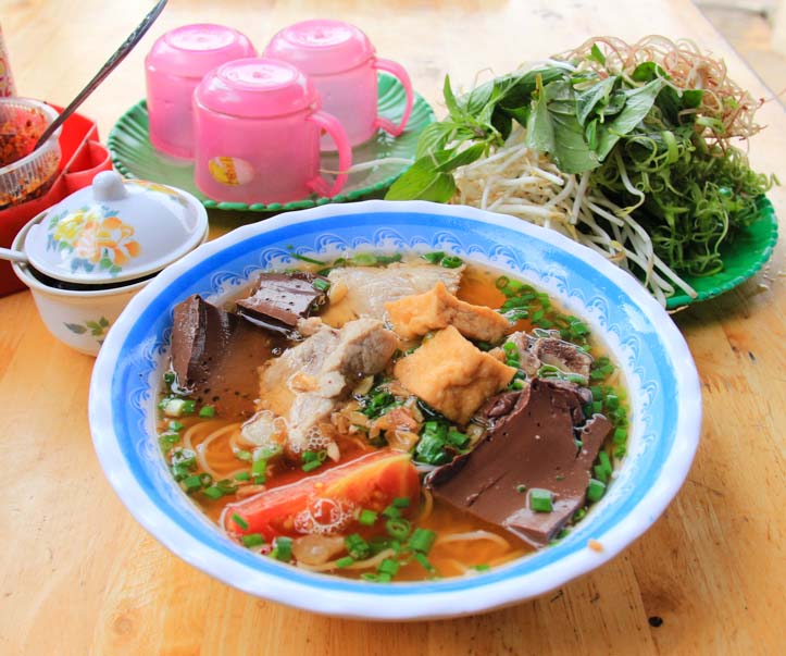 Bun Rieu Cua or Vietnamese Hue Style Crab Noodle Soup